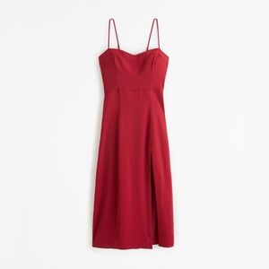 A&F Camille Midi Dress in Red, Petite XXS